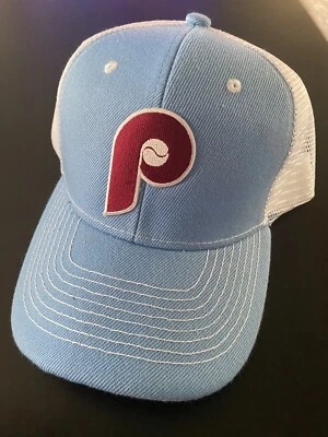 Philadelphia Phillies Vintage Throwback 1980’s Logo Baseball Trucker Hat Cap NEW - Image 1 of 4
