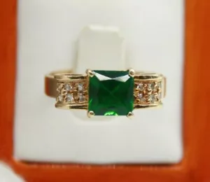 10K GELBGOLD SMARAGD & DIAMANTEN COCKTAILRING. GRÖSSE 7,75 - Bild 1 von 12