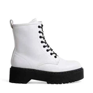 Bota de combate Steve Madden Bettyy1 para mujer, blanca - talla 6 (EE. UU.) - Imagen 1 de 10