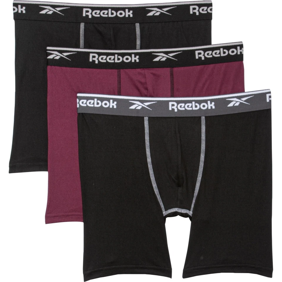 REEBOK PACOTE MASCULINO 3 - 221 P14 BORGONHA PRETO - GRANDE - CUECA BOXER X4 - Imagem 1 de 1