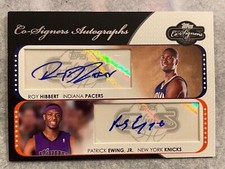 2008-09 Topps Co-Signers Dual autographs Roy Hibbert/Patrick Ewing Jr. 