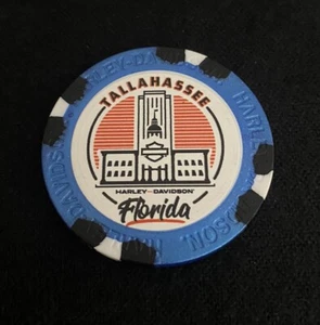 Tallahassee, Florida Harley Davidson Poker Chip / Metallic Blue - Bild 1 von 3