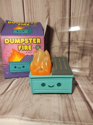Figura Vinilo Dumpster Fire Azul Teal 100% Suave Meme Viral Foto 1 de 4