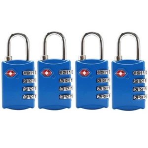 4x TSA Approved 4 Dial Combination Suitcase Luggage Security Padlock Travel Lock - Picture 1 of 7