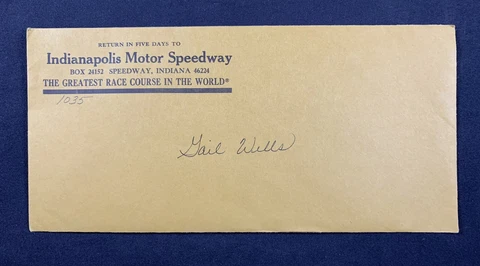 Vintage Indianapolis Motor Speedway Reserved Ticket Envelope Cover