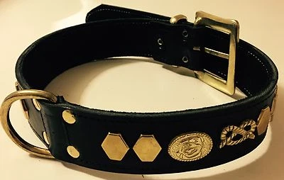 STAFFORDSHIRE- STAFFIE-STAFFY-BULL TERRIER REAL LEATHER DOG COLLAR - 1"1/4 WIDE - Image 1 of 4