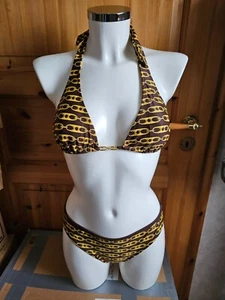 Bikini Buffalo Größe 32 CUP A/B Braun -Gelb mit Motiv Kettenglieder NEU (82) - Bild 1 von 5