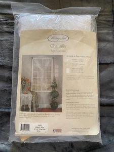 Heritage NEW in package #8245w-6084 chantilly 60"x84" white fringed panel - Picture 1 of 1
