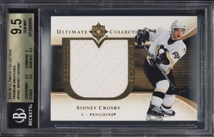 2005-06 SIDNEY CROSBY ROOKIE ULTIMATE COLLECTION GAME USED PATCH /75 RC BGS 9.5