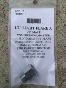 1/2" Light Flare x 3/8" Stecker Kompressionsadapter The Faucet Doctor Teil 001032LF - Bild 1 von 1