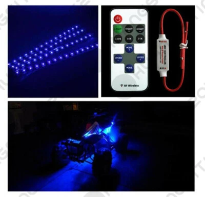 4pcs 12'' 30CM ATV LED Strip Light Blue With Wireless Remote Control For Can-Am - Imagem 1 de 4