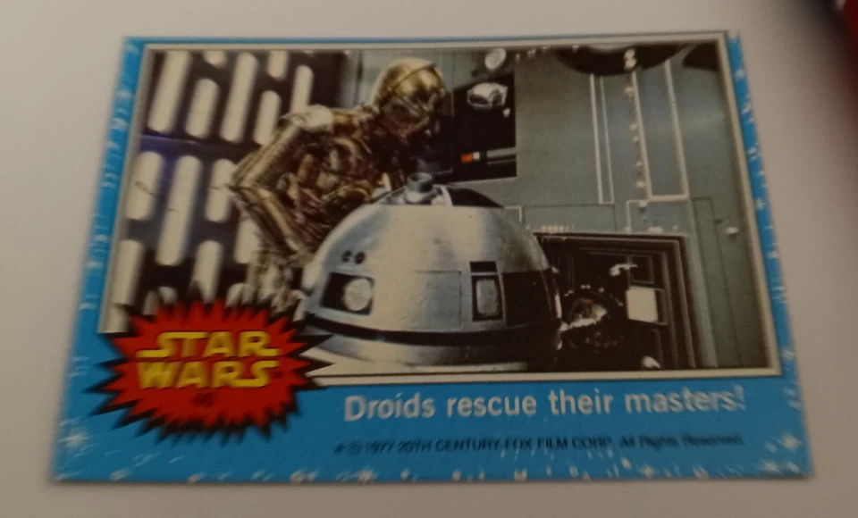 1977 Topps Star Wars Card #40 Droids Rescue Their Masters Blue Series 1 NM - Image 1 of 1