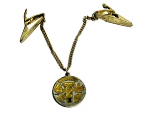 Suéter de colección clips de protección cadena de metal dorado joyería con medalla de Vermont #A4-13 - Imagen 1 de 7
