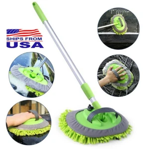 Adjustable Telescopic Car Wash Brush Kit Mop Long Handle Vehicle Cleaning Tools - Picture 1 of 11