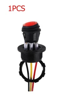 12V 20A Waterproof Round Rocker Switch w/ Red LED SPST 3 Pin - Picture 1 of 6