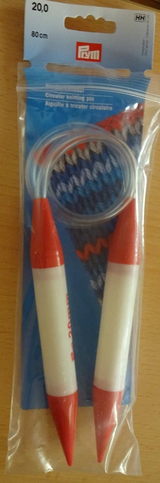 Rundstricknadel Stärke 20 Länge 80 cm PRYM 211318 Kunststoff rot - Bild 1 von 1
