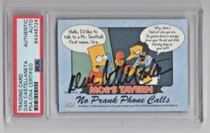 2002 Topps The Simpsons Dan Castellaneta Signed Auto Trading Card #39 PSA/DNA