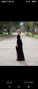 Formal Prom Dress By Windsor Black Velvet Gown Wedding Size Medium - Bild 1 von 15