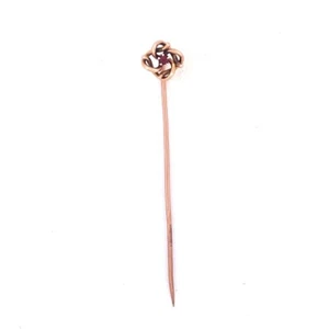 Charming 14k Yellow Gold Ruby Knot Pin - Picture 1 of 5