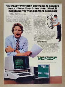 1983 Microsoft Multiplan Software vintage print Ad - Picture 1 of 1