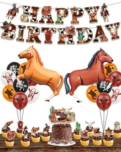 HXJFGDM Cowboy Party Decorations - Cowboy Birthday Party Decorationswestern t... - Picture 1 of 6