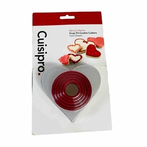 Cuisipro Valentines Day Cookie Heart Cutters Love Snap Fit 5 Sizes Wedding Event - Picture 1 of 5