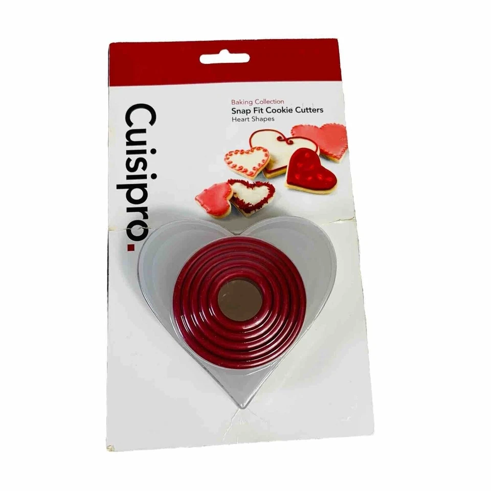 Cuisipro Día de San Valentín Galleta Cortadores de Corazón Amor Ajuste a Presión 5 Tallas Boda Evento Foto 1 de 4