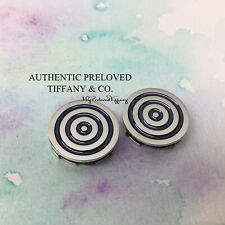 Authentic Tiffany & Co. Paloma Picasso Blue Enamel Circle Swirl Button Cover