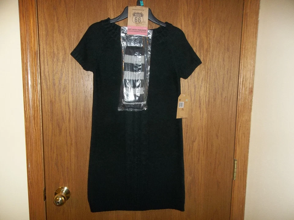 NUEVO NIÑA ROUTE 66 SUÉTER NEGRO VESTIDO PULSERAS TALLA 10/12 MSP $24,99 Foto 1 de 4