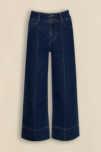 ZOE KRATZMANN Relish Dark Denim Jeans SIZE 3/16-18 AU/12-14 US Wide Leg BNWT - Foto 1 di 11