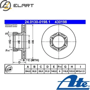 2x BRAKE DISC 24.0130-0198.1 FOR MERCEDES-BENZ VARIO/Platform/Chassis/Van/Bus - Picture 1 of 7