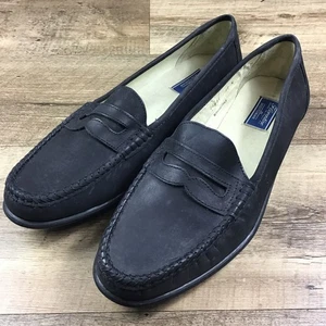 Vintage Bostonian Florentine Herren Größe 12 Schwarz Leder Italienisch Elegant Halbschuhe - Bild 1 von 10