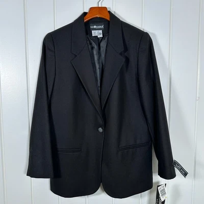 New Old Stock Women's 12 Petite 100% Wool Blazer Sag Harbor One Button Lined Y2K - Image 1 of 4