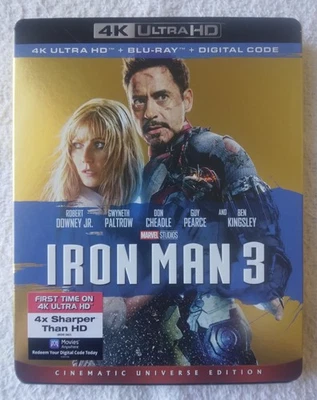 Iron Man 3 4k (Ultra HD, 2013) Marvel with rare OOP slipcover please read Foto 1 de 4