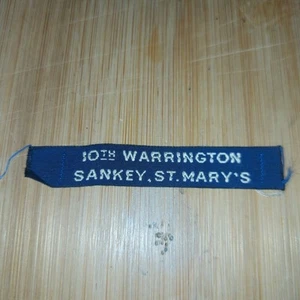 UK Scouting Name Tape 10th Warrington Sankey St Marys - Picture 1 of 1