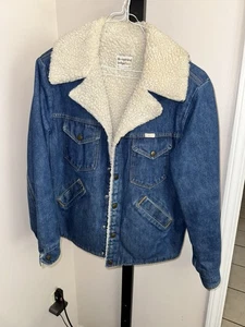 Vintage Sedgefield Sherpa Lined Denim Jacket USA 70s Cowboy Trucker Sz 42 - Picture 1 of 4
