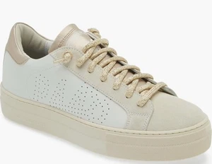 P448 Thea Low Sneakers Women’s Size 11.5-12 / Men’s 9.5-10  Inox / Champagne VG - Picture 1 of 12