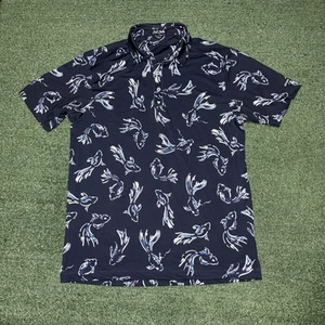 Bad Birdie The Shallows Golf Polo Shirt Performance Stretch Koi Fish Mens Large - Picture 1 of 6