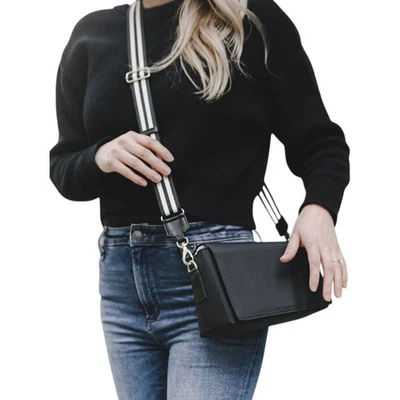 Tote Savvy Black Compact Baby Diaper Crossbody Bag Change Kit - Image 1 of 4