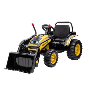 Electric Kids' Ride-on Construction Excavator, Rechargeable Tractor Toy, Yellow - Picture 1 of 11