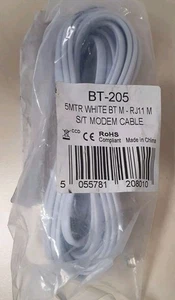 5 m weißes BT M-RJ11 M S/T Modemkabel - Bild 1 von 4