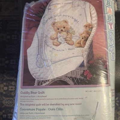 Dimensions Cuddly Bear Quilt Stamped Cross Stitch Kit 34X 43" Printed Fabric NEW - Image 1 of 3