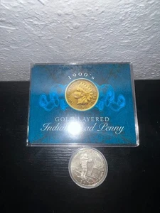 Gold Layered Indian Head Penny Booklets Set of 2 - Picture 1 of 8