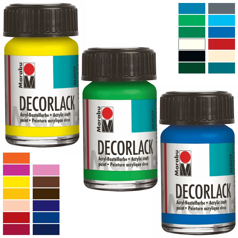 Marabu DECORLACK ACRYL 15ml-Glas Normalfarbtöne - Bild 1 von 1