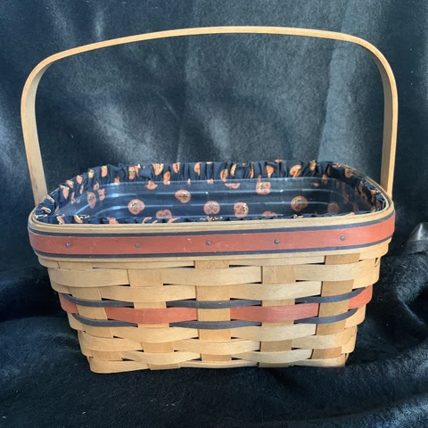 Longaberger 1994 Halloween Fall Boo Basket Fabric Liner & Plastic Protector Cover