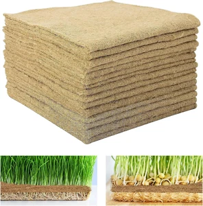15 Pack Jute Grow Mat - 10" X 20" Hydroponic Grow Pads for Seed Starter Trays - Picture 1 of 12