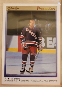 Tie Domi Rookie Card - New York Rangers - 1990-91 O-Pee-Chee Premier NHL - Bild 1 von 2