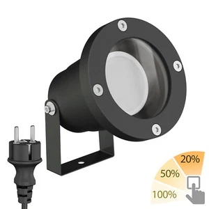 Foco de jardín DUK negro para exterior aluminio + lámpara LED regulable en 3 - Imagen 1 de 6