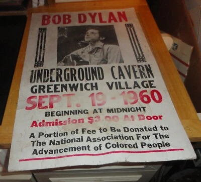 Vintage Bob Dylan Underground Cavern Greenwich Village 1960 CONCERT POSTER FAKE? - Image 1 of 4