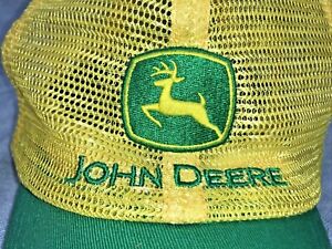 John Deere K-Products Yellow Green ALL MESH Trucker Snapback Cap Hat